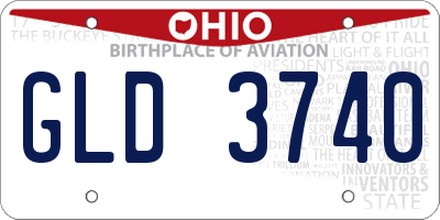 OH license plate GLD3740