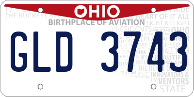 OH license plate GLD3743