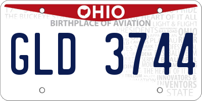 OH license plate GLD3744