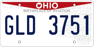 OH license plate GLD3751