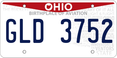 OH license plate GLD3752