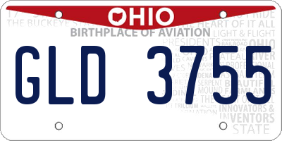OH license plate GLD3755