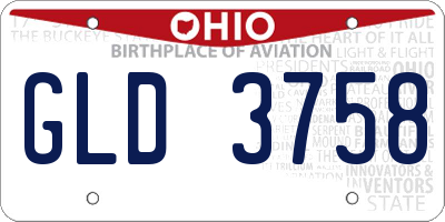 OH license plate GLD3758