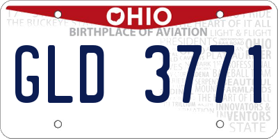 OH license plate GLD3771
