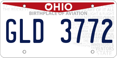 OH license plate GLD3772