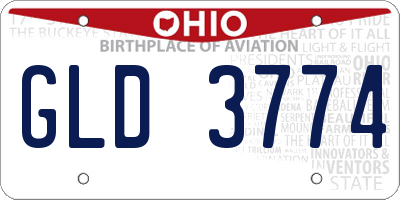 OH license plate GLD3774