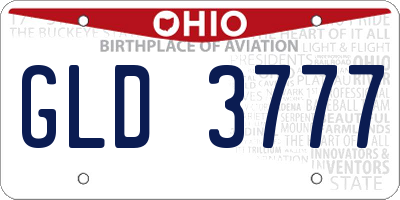 OH license plate GLD3777