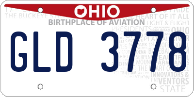 OH license plate GLD3778