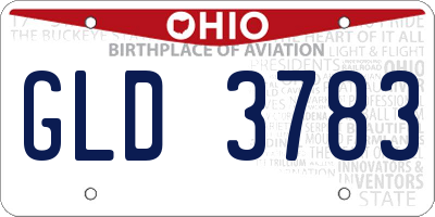 OH license plate GLD3783