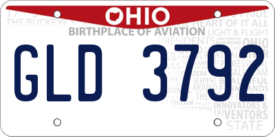 OH license plate GLD3792
