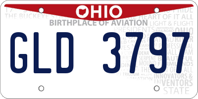OH license plate GLD3797