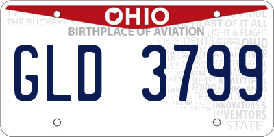 OH license plate GLD3799