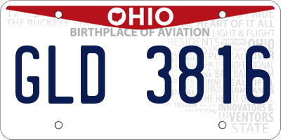 OH license plate GLD3816