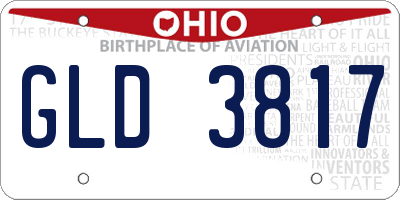 OH license plate GLD3817