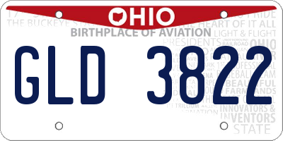 OH license plate GLD3822