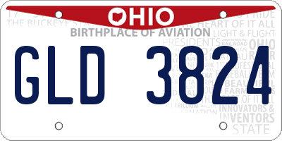 OH license plate GLD3824