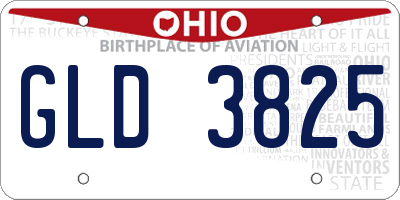 OH license plate GLD3825