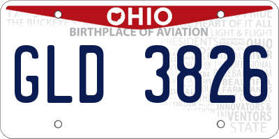 OH license plate GLD3826