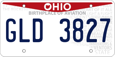 OH license plate GLD3827