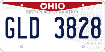 OH license plate GLD3828