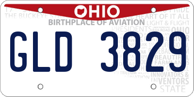 OH license plate GLD3829