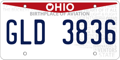 OH license plate GLD3836
