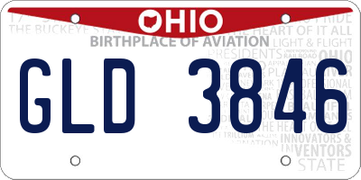 OH license plate GLD3846