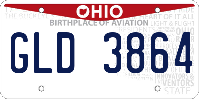 OH license plate GLD3864