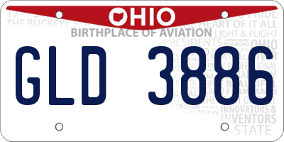 OH license plate GLD3886