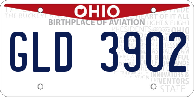 OH license plate GLD3902