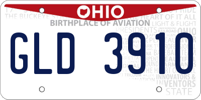 OH license plate GLD3910