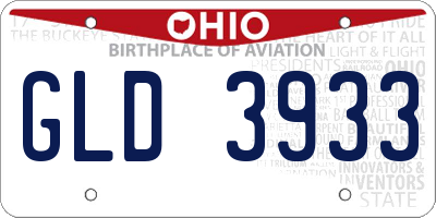 OH license plate GLD3933