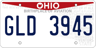 OH license plate GLD3945