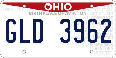 OH license plate GLD3962