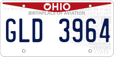 OH license plate GLD3964