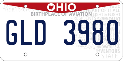 OH license plate GLD3980