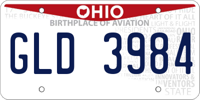 OH license plate GLD3984