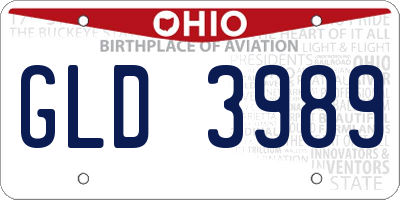 OH license plate GLD3989