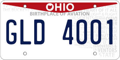 OH license plate GLD4001