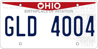 OH license plate GLD4004