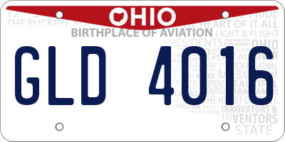 OH license plate GLD4016