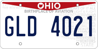 OH license plate GLD4021