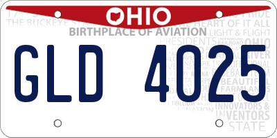 OH license plate GLD4025