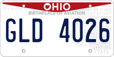 OH license plate GLD4026