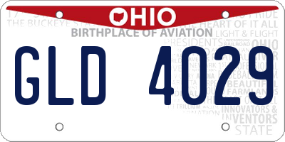 OH license plate GLD4029
