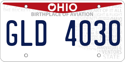OH license plate GLD4030