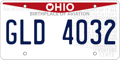 OH license plate GLD4032