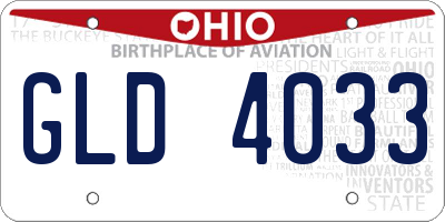 OH license plate GLD4033
