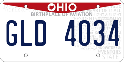 OH license plate GLD4034