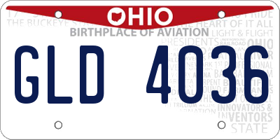 OH license plate GLD4036